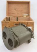 Pair of Ross London gunsight binoculars, no.122841 housed in teak box marked 'Binocular Gunsight
