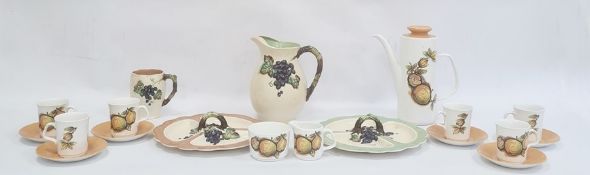 Two Carltonware Australian design hors d'oeuvres dishes with fruiting vines, two Carltonware jugs