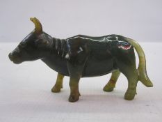 Green jade ox, 5.3cm high x 9.5cm long