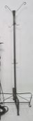 Modern iron coat stand, 192cm high