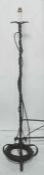Modern iron standard lamp, 134cm high