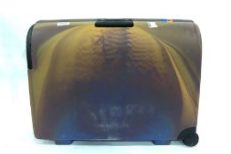 Large purple suitcase