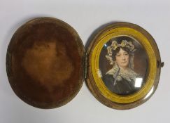 Samuel John Stump (1778/83 - 1863) Watercolour miniature on ivory Head and shoulders portrait of a