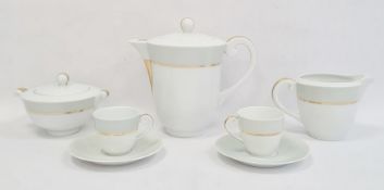 Limoges A.Vignaud France coffee set comprising coffee pot, milk jug, sugar bowl and two cups and