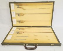 Part catheter set in brass mounted green leather effect carrying case