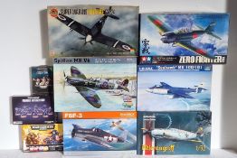 Profipack Edition F6F-3 1:48 scale, Hobby boss Spitfire 1:32 scale, 'Seahawk', Tamiya Mitsubishi
