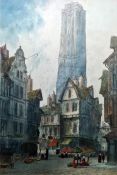 Paul Braddon (20th century school) Watercolour and pastel Continental townscape, signed lower