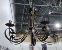 Modern five-branch wrought iron electrolier