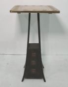 Late 19th/early 20th century Arts & Crafts brass occasional table, the square top with beaten