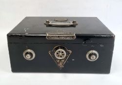 Misono black japanned steel 'Handsafe' with key and dials (locked), 36cm wide