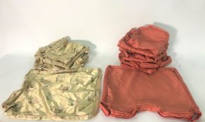 Quantity of red and gold oriental patterned pillowcases and covers (1 bag)