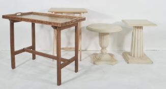 Tray-top table, a folding table and two painted coffee tables (4)  Condition ReportThe tray top is