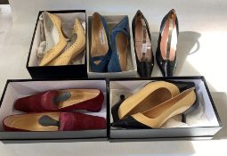 Various boxed Chanel shoes, sizes 39 and 39 and half, to include maroon suede with the Chanel logo