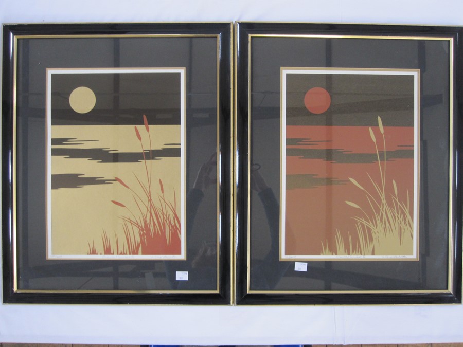 V. Charlesworth (20th Century) Limited edition print Nos. 339 and 114 of 400 "Oriental Sunset II", a