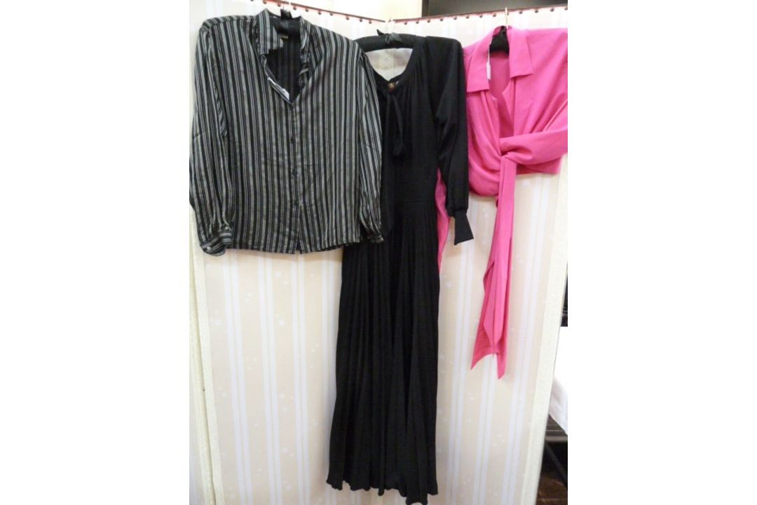 Gina Bacconi silk brocade jacket with puff sleeves, a Yohji Yamamoto black and white knitted full - Image 2 of 3