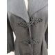 Tomasz Starzewski Classics grey full length coat with frogging detail fastenings, printed lining - Image 2 of 3