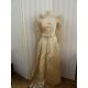 Victorian  ivory satin wedding dress with pleated bodice, full skirt, chiffon ruched sleeves - - Image 1 of 4