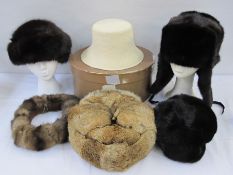 Loro Piana straw sun hat, labelled, size 'small', in original Loro Piana box, a vintage mink hat,