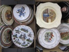 Assorted plates to include Royal Winton 'Shakespeare' series, Argyll 'London Pride', Silver