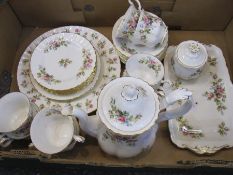Royal Albert 'Moss Rose' pattern part tea set (1 box)