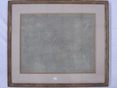 Arthur Bowen Davies (American 1862 -1928) Ink, pencil and wash on textile laid on board Hellenic