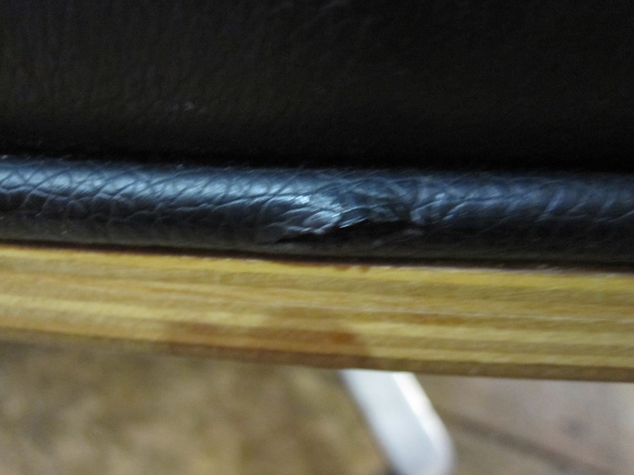 Charles and Ray Eames lounge chair and ottoman, Herman Miller Collection in black leather, unmarked, - Image 13 of 19