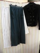 Armani Jeans double-breasted short black jacket with peplum and belt, a pair of V10 Armani cotton