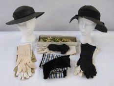 Vintage wax flower headdress (in pieces), within original box, bearing label (torn) 'My Mother's