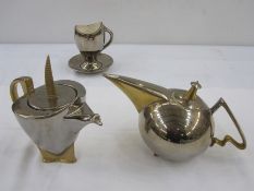 Stoke on Trent Cosmic Design Works part tea and coffee set comprising teapot, coffee pot, sugar bowl