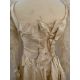 Victorian  ivory satin wedding dress with pleated bodice, full skirt, chiffon ruched sleeves - - Image 4 of 4