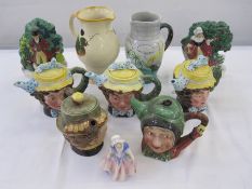 Quantity of character teapots, jugs, etc to include Beswick 'Sam Weller', three Beswick 'Dolly