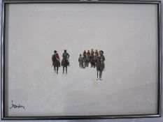 Brandon (20th century) Oil on canvas Cavalry with field gun, signed lower left, 54 x 74cm