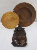 Ingrained spalted birch shallow bowl, 35cm diameter, an Ingrained large figured and stained wood