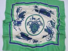 Hermes scarf 'Ex Libris', Hugo Grygkar 1946 Condition ReportSome yellow staining mainly to the outer