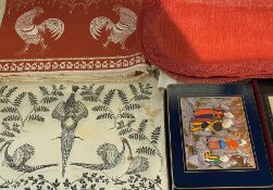 Quantity of table mats to include Lady Claire table mats showing Oriental scenes, Peter Scott