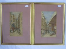 P. Bedecy - Early 20th century school Watercolours Pair 