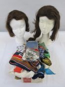Quantity of vintage scarves to include Dior, Jean Pierre, Hermes-style, Yves St Laurent, Pierre