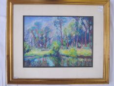 Casell 20th century school Pastel study Landscape scene, signed indistinctly and dated '89 lower