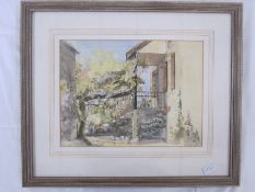 Peter Roddis  Watercolour 'Wisteria at le Bouleve, Lot'