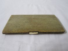 1940's silver and shagreen cigarette case, rectangular, London 1946