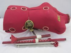 Modern red Diana Autoset dressmaker's dummy with attachments (incomplete)  Condition ReportPlease