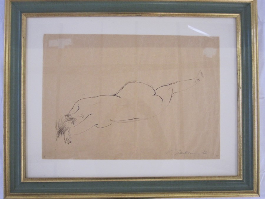 Laila Pullinen (1933-2015) (Finnish) Pen and ink on paper Study of reclining female nude, signed