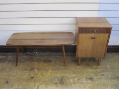 Mid 20th century rounded rectangular topped occasional table, 91.5cm x 38cm and mid 20th century