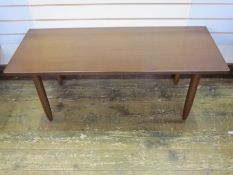 20th century stained oak rectangular occasional table, 119cm x 47cm