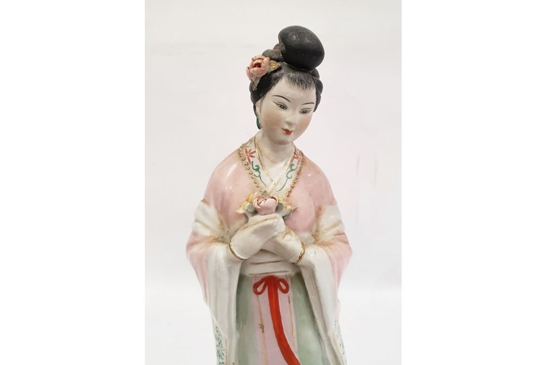 Chinese turquoise glazed model Buddhist lion,18cm high, two various bisque and partly glazed figures - Image 27 of 31