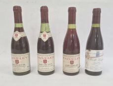 Three half bottles of 1955 Faiveley Morey-Saint-Denis 365ml and one half bottle of 1988 Clos De