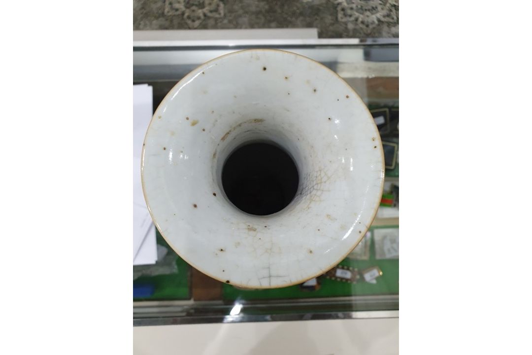 Two Chinese porcelain crackle glaze meiping vases, graduated, 35cm high and 31cm high (2)  Condition - Image 9 of 16
