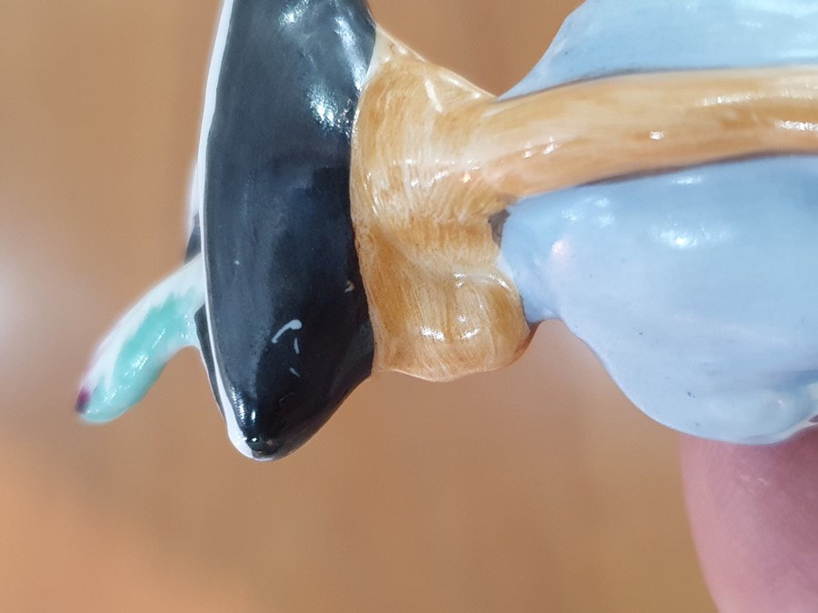 Limoges porcelain cachou box in the form of a rabbit with vegetable, 8cm high and continental - Image 12 of 26