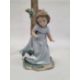 Lladro porcelain table lamp in the form of girl and puppy beside tree trunk, 12cm high and Lladro - Image 2 of 21