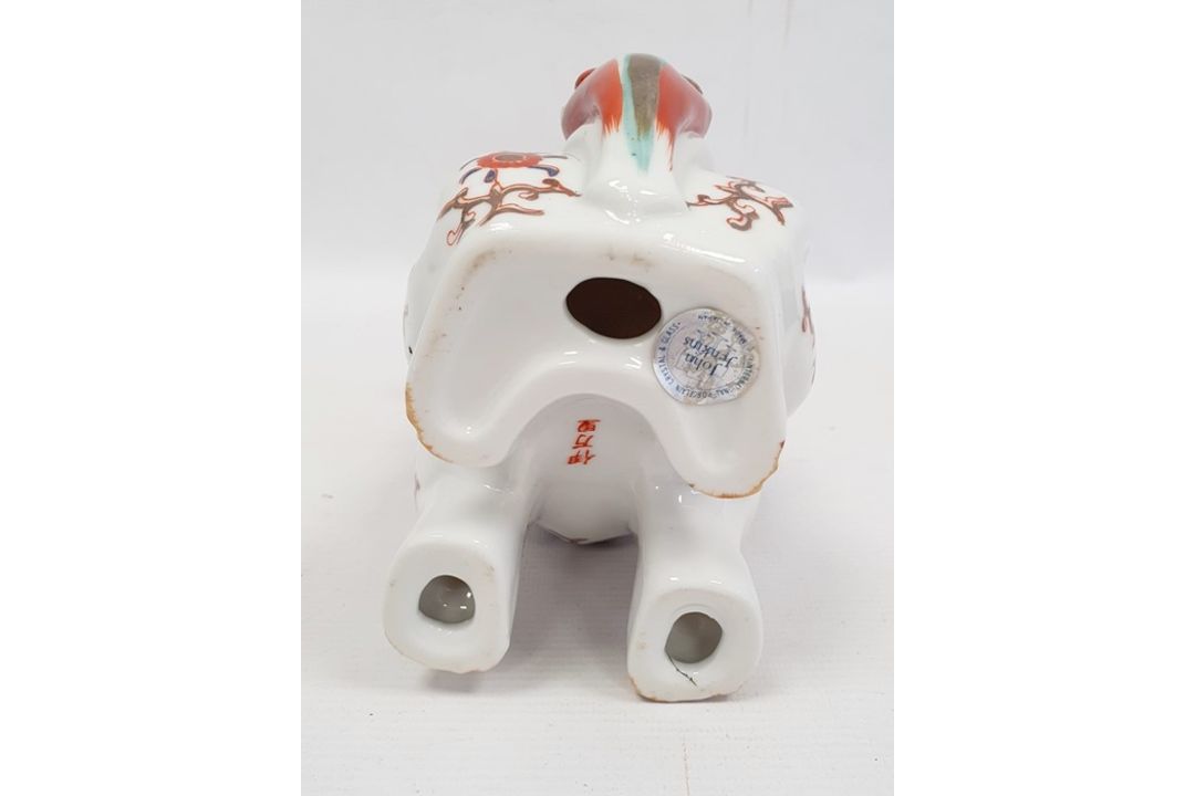 Chinese turquoise glazed model Buddhist lion,18cm high, two various bisque and partly glazed figures - Image 8 of 31